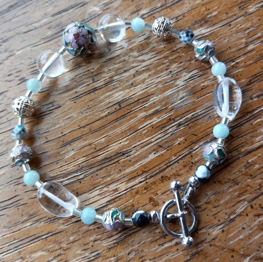 Handmade Quartz Crystal Beaded Bracelet!!!